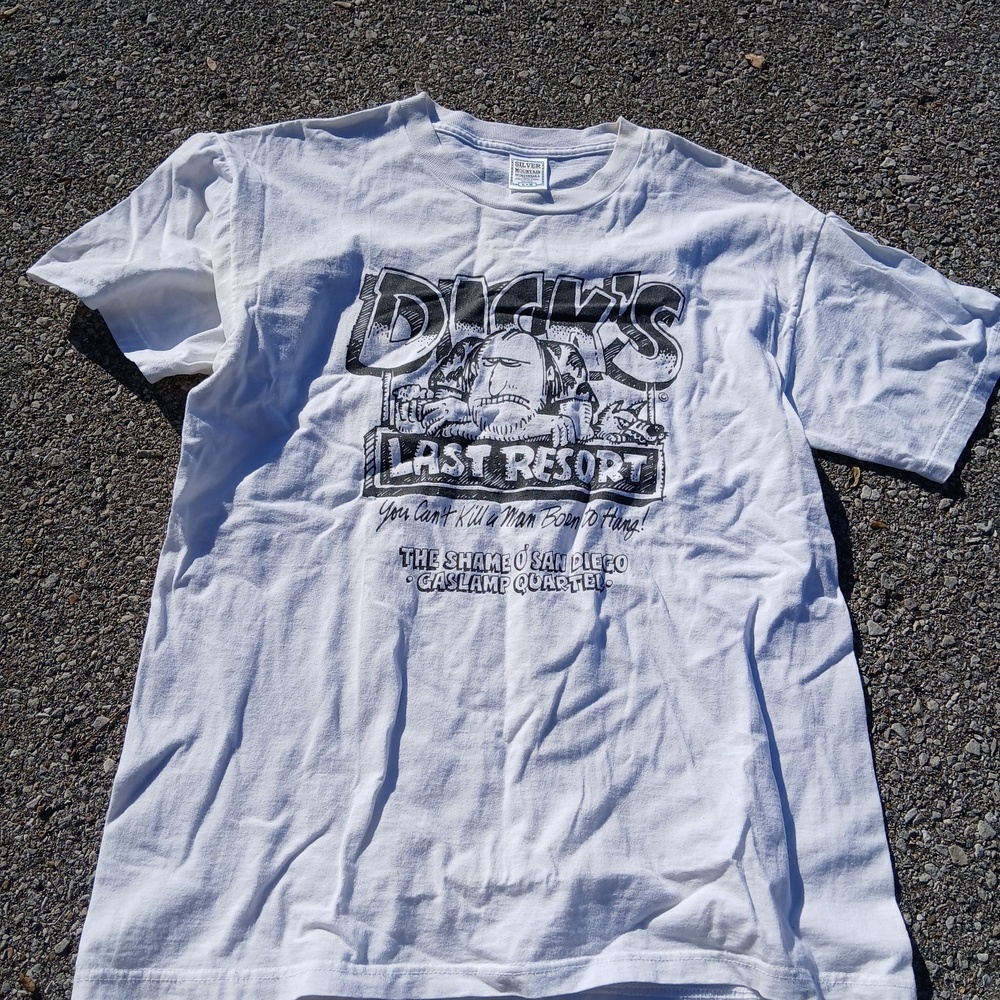 Dicks Last Resort San Diego Shirt Mens Large White Graphic Restaurant Tee